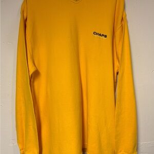 Vintage Chaps RL Men's Yellow Long Sleeve Heavyweight Shirt Large